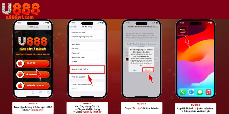Tải app U888 về thiết bị iOS