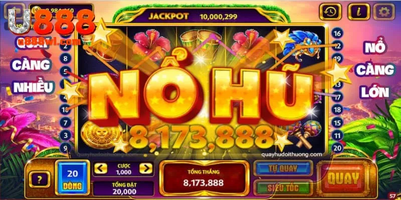 Slot Game tại U888 liên kết với nhiều sảnh chơi nổi tiếng và uy tín